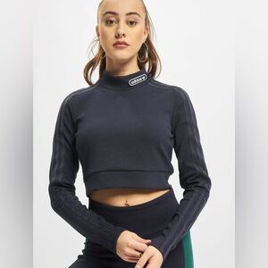 Adidas NWT Navy Blue Mockneck Crop